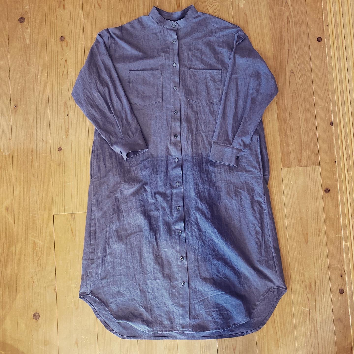 check&stripe オリジナルリネン混ダンガリーソフト　ラベンデューラ