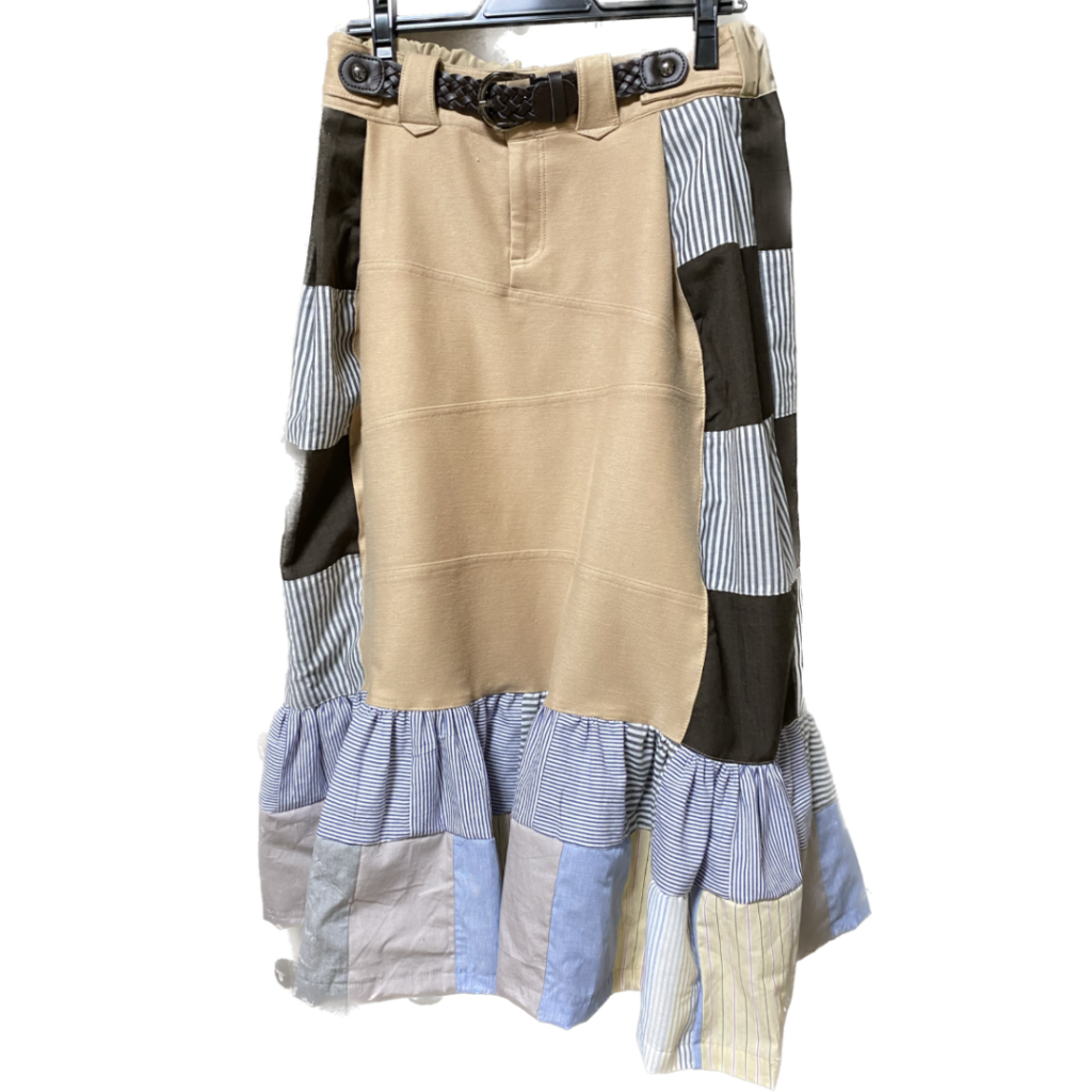 パッチワークスカートにリメイク