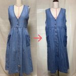 デニムジャンパースカートのお直し、アップサイクルbefore,after