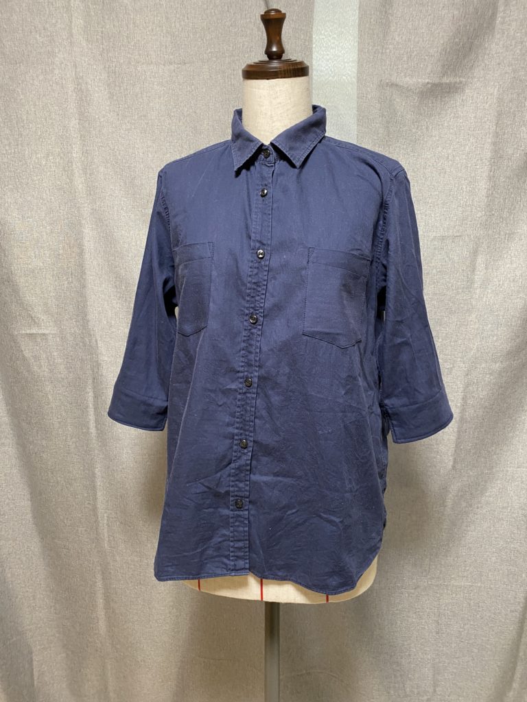 七分袖　シャツ　お直し　スリット　袖口